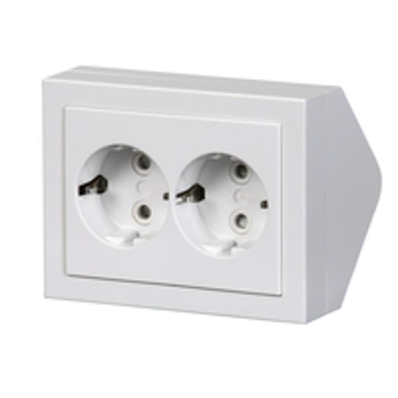 Розетка двойная Schuko, угловая, антрацит | 402EE-81  | 2TKA00001611 | ABB — ABB