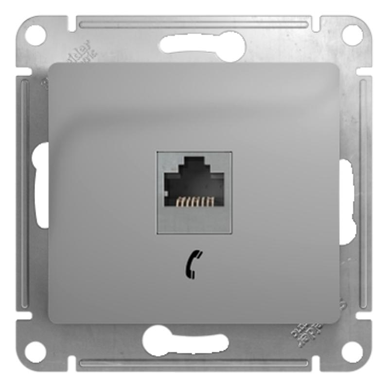 Glossa Алюминий Розетка телефонная RJ11 | GSL000381T | SE — Systeme Electric