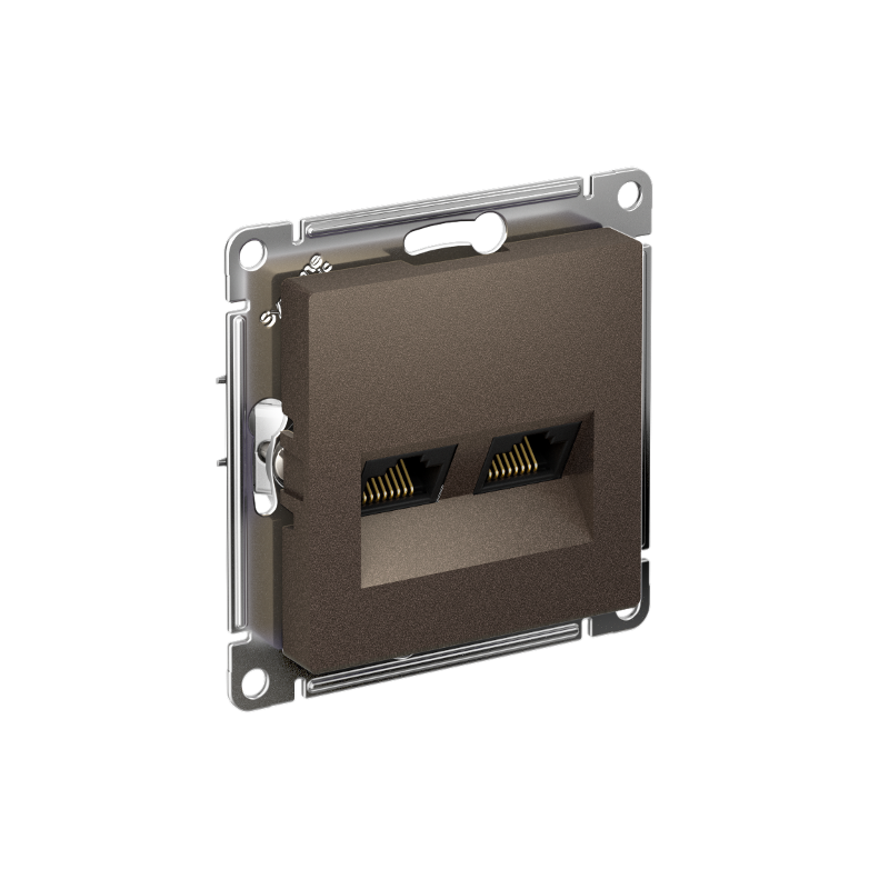 AtlasDesign Мокко Розетка 2-ая компьютерная RJ45+RJ45, кат.5E, механизм | ATN000685 | SE — Systeme Electric