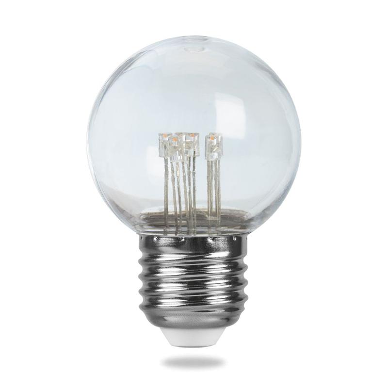 Лампа светодиодная, (1W) 230V E27 2700K G45 прозрачая, LB-378 | 41918 | FERON — миниатюра 2