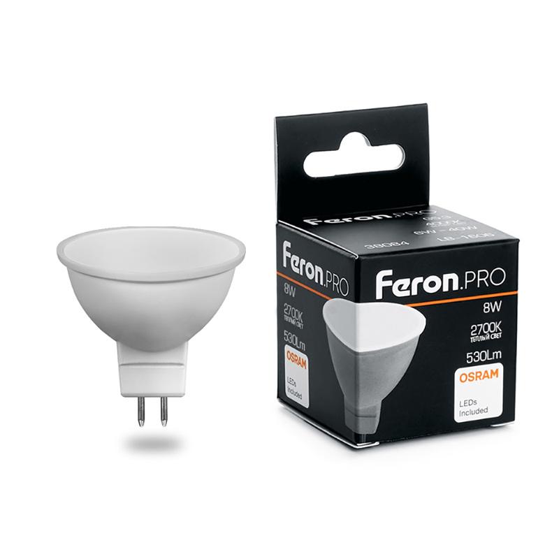 Лампа светодиодная .PRO LB-1608 MR16 G5.3 8W 2700K OSRAM LED | 38089 | Feron — Feron