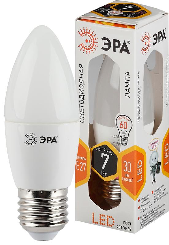 Лампа светодиодная LED B35-7W-827-E27 | Б0028479 | ЭРА — миниатюра 1