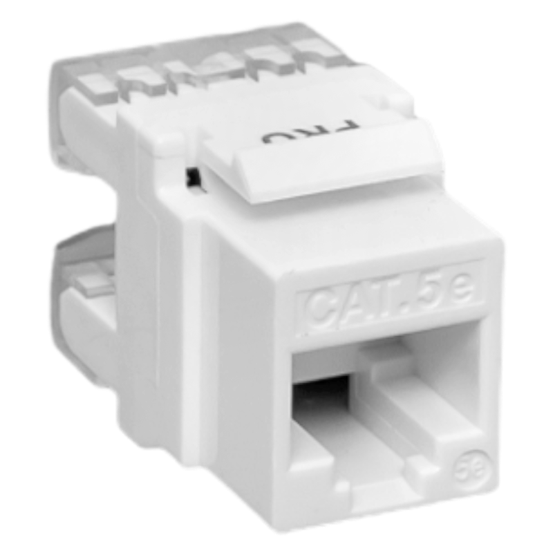 Модуль Keystone TERACOM PRO Cat.5E RJ-45 неэкранированный 110 IDC 180 градусов белый | TRP-KSTN-180D-5EUTP-WH | EKF — EKF