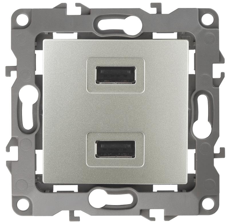 Устройство зарядное USB 12-4110-15  , 5В-2100мА,  перламутр  |Б0027500 | ЭРА — миниатюра 1