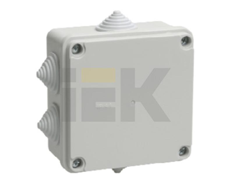 Коробка распределительная КМ41233 для о/п 100х100х50 мм IP44 (RAL7035, 6 гермовводов) | UKO11-100-100-050-K41-44 | IEK — миниатюра 2