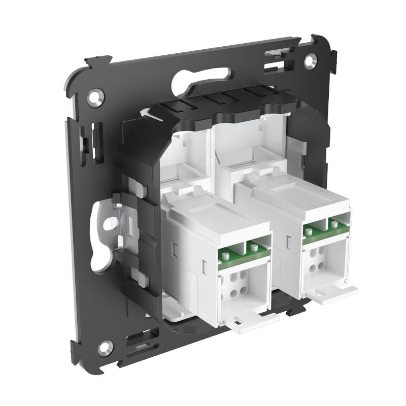 Розетка RJ-45 в стену, кат.6 двойная, Avanti, "Белое облако" | 4400294 | DKC — миниатюра 4