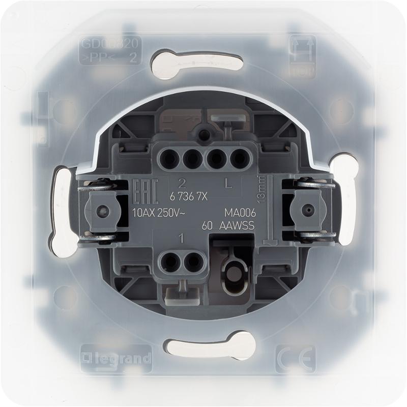 Inspiria Белый Переключатель 1-клавишный С/У без рамки IP44 — миниатюра 3