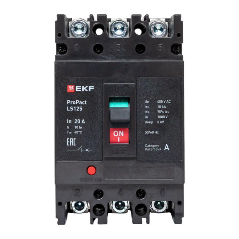 Выключатель автоматический LS125 18кА 3P 20А ProPact | mccb-125-18-3-20-ls | EKF — миниатюра 8