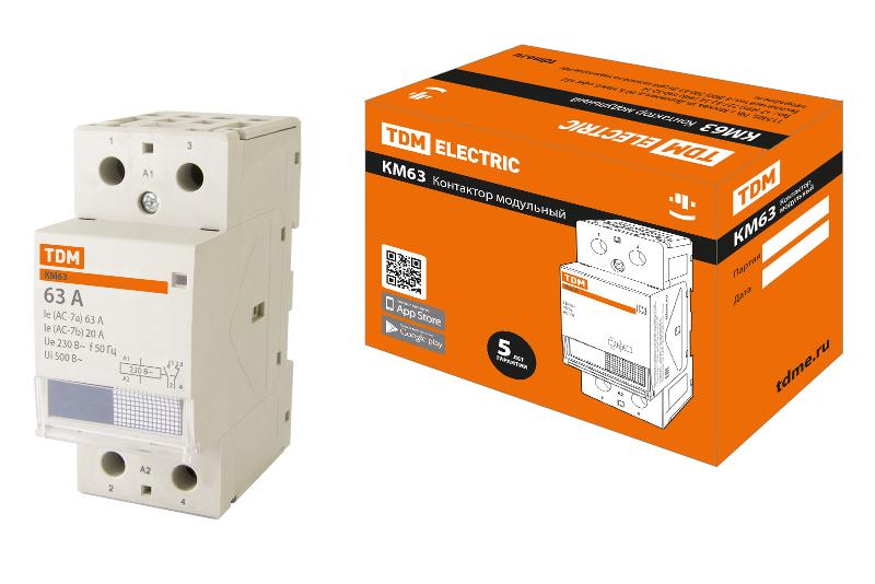 Контактор модульный КМ63/2-63 1НО;1НЗ  | SQ0213-0010 | TDM — TDM ELECTRIC