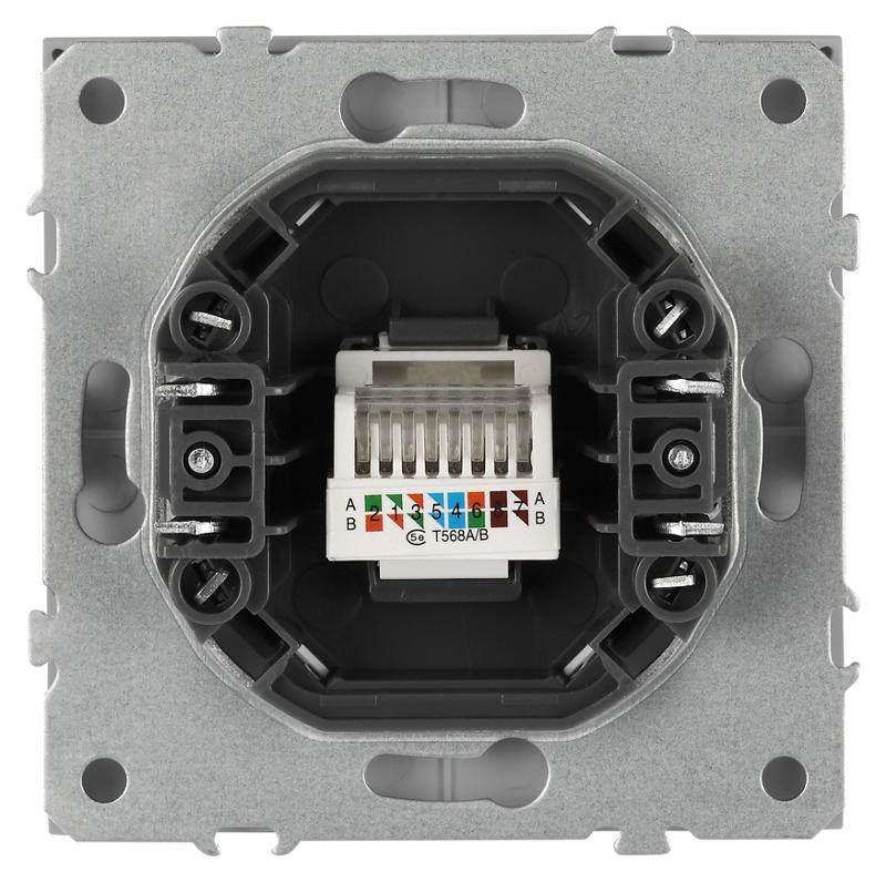 Розетка Galaxy 15-3107-03 информационная RJ45 IP20 алюминий | Б0070739 | ЭРА — миниатюра 3