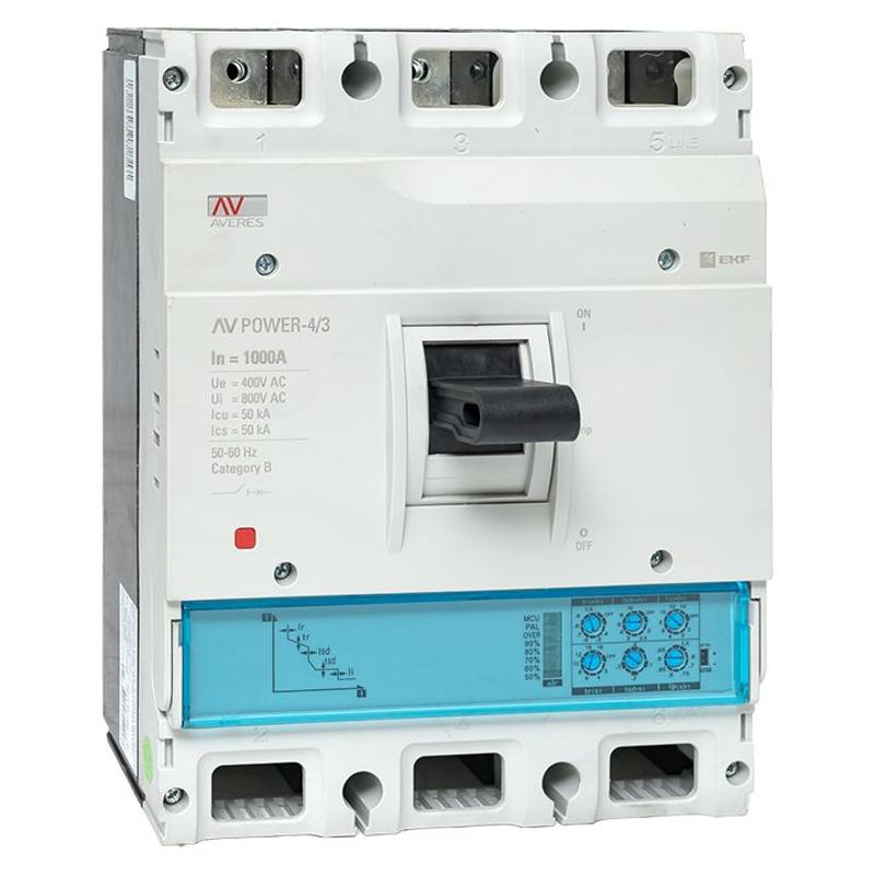 Выключатель автоматический AV POWER-4/3 1000А 50kA ETU2.0 | mccb-43-1000-2.0-av | EKF — EKF