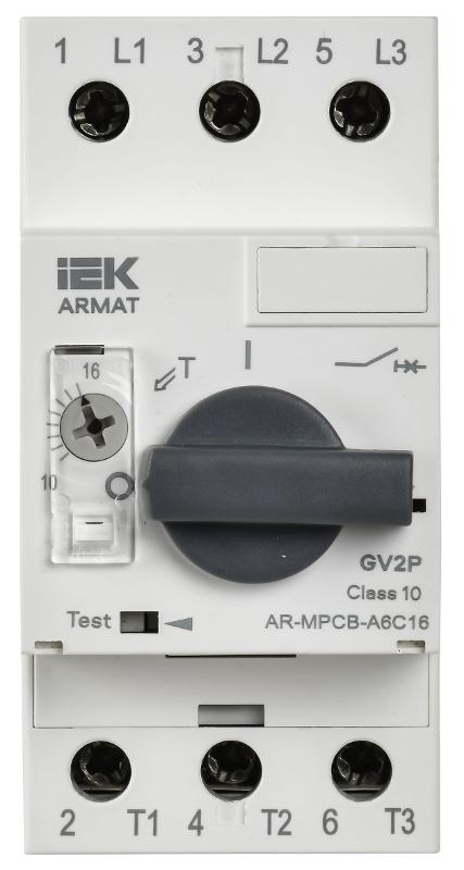 ARMAT Автоматический выключатель защиты двигателя A6 GV2P 10-16А | AR-MPCB-A6C16 | IEK — миниатюра 2