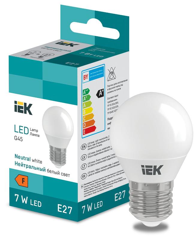 Лампа светодиодная Globe G45 600lm 4000K E27 | LL-I-G45-7-230-40-E27 | IEK — IEK (ИЭК)