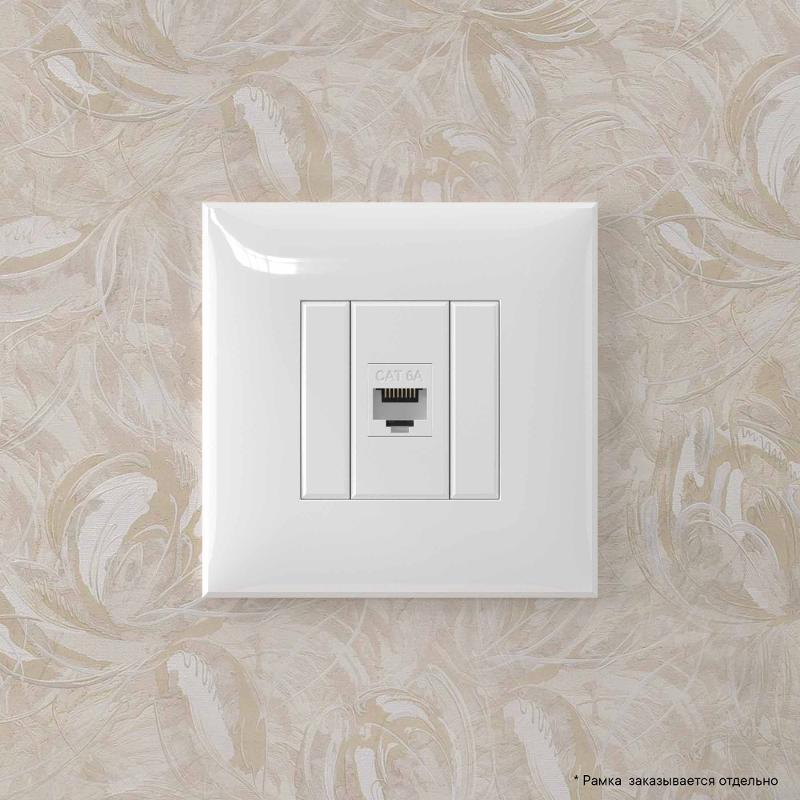 Компьютерная розетка RJ-45 без шторки в стену, кат.6А одинарная, "Avanti", "Белое облако" | 4400673 | DKC — миниатюра 5
