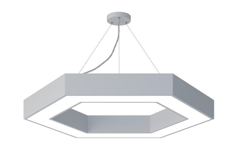 Светильник светодиодный Geometria Hexagon SPO-124-W-40K-051 51Вт 4000К 3900Лм IP40 800*800*80 белый подвесной | Б0050556 | ЭРА — миниатюра 1