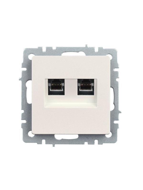BRITE Розетка компьютерная 2-ая RJ45 кат.5E РК10-2-БрЖ жемчужный  | BR-K20-1-K36 | IEK — миниатюра 8