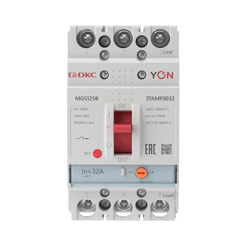 Авт. выкл. YON MGS125 3P 25,6-32A 18kA | MGS125B-3TAMF0032 | DKC — миниатюра 2
