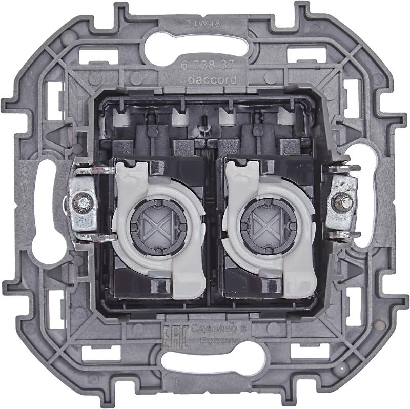 Inspiria Алюминий Розетка 2-ая компьютерная RJ45 С/У категория 5e UTP — миниатюра 3