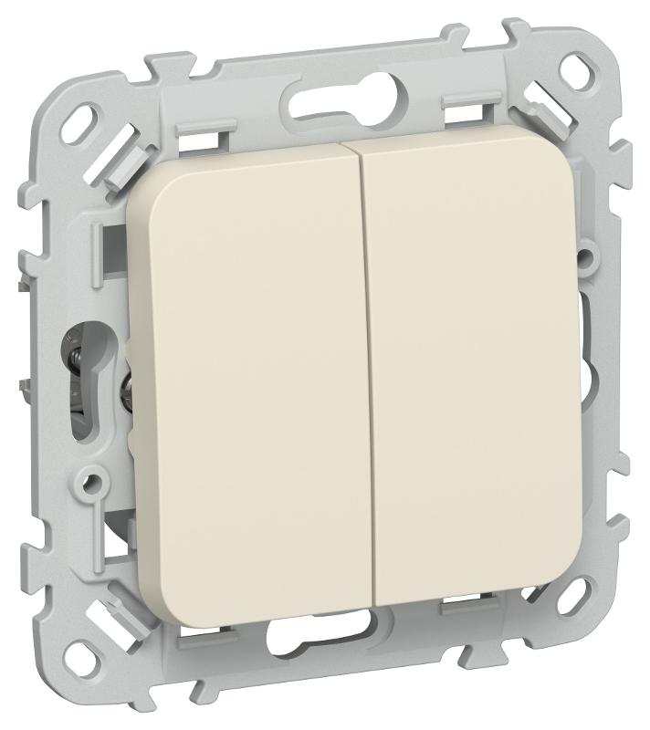 FLITE Выключатель 2-клавишный 10А ВС12-1-0-ФлСл сливочный | FI-V20-0-10-1-K86 | IEK — IEK (ИЭК)