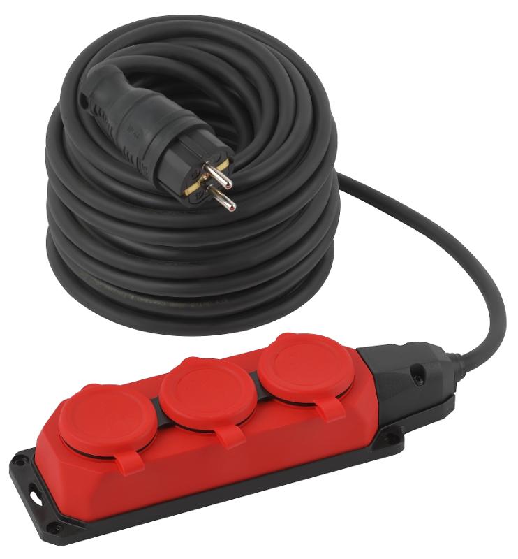 Удлинитель силовой UK-3e-3x1,5-30m-IP44(KG) с заземлением 3 розетки каучук 30м КГ 3х1,5мм2 IP44 | Б0057582 | ЭРА — ЭРА (Энергия света)