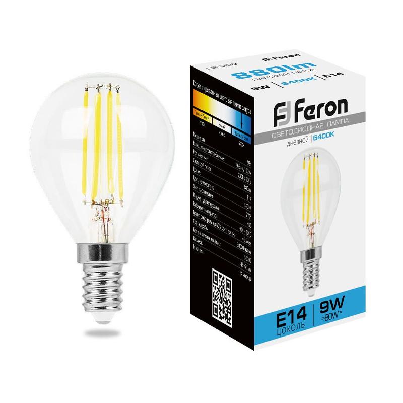 Лампа светодиодная, (9W) 230V E14 6400K прозрачная, LB-509 | 38223 | FERON — фото 1 | Sento