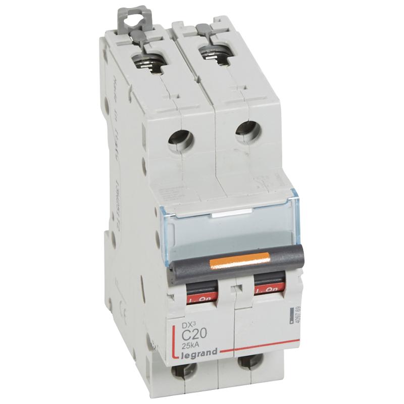 Выключатель автоматический двухполюсный DX3 20А C 25кА | 409769 | Legrand — Legrand