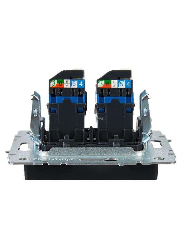 BRITE Розетка компьютерная 2-ая RJ45 кат.6 РК11-2-БрЧ черный | BR-K20-2-K02 | IEK — миниатюра 5