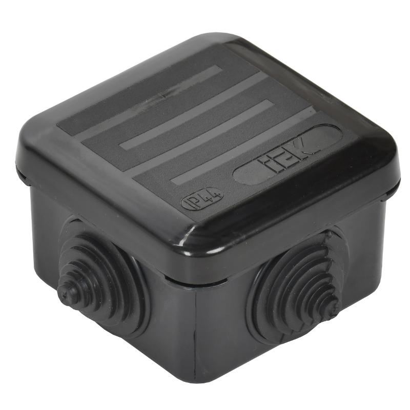 Коробка расп. КМ41236 70х70х40мм IP44 4 вв. черная | UKO21-070-070-040-K02-44 | IEK — миниатюра 3