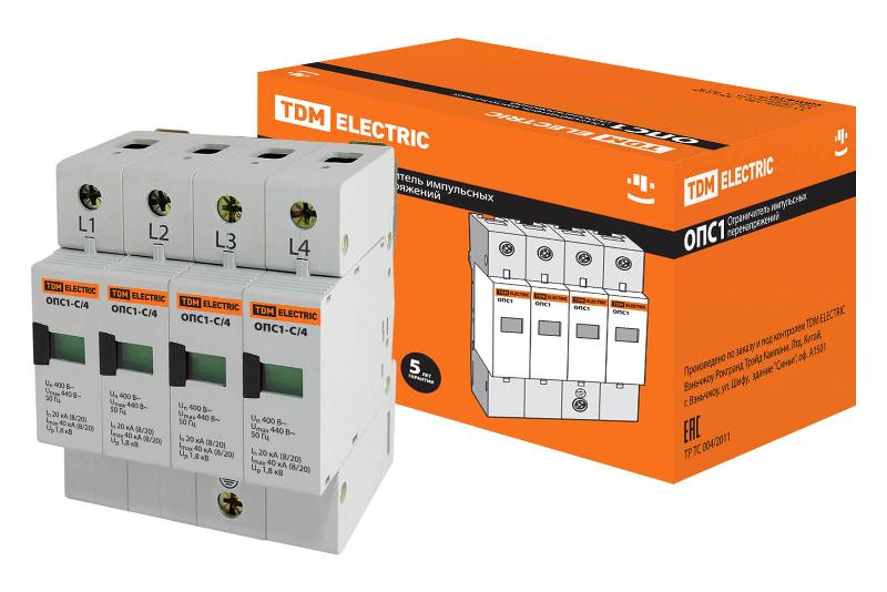 Разрядник ОПС1-C 4Р In=20kA Un=400B Im=40kA  | SQ0201-0008 | TDM — TDM ELECTRIC