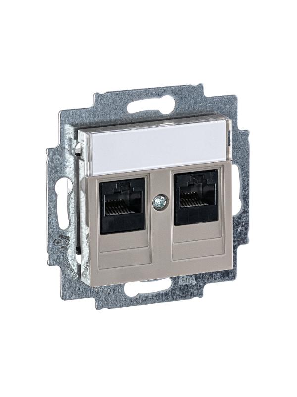 ABB Levit Кофе макиато Розетка комп. 2-ая 2хRJ45 категория 5e | 5014H-A51018 18W | 2CHH295118A6018 | ABB — миниатюра 5