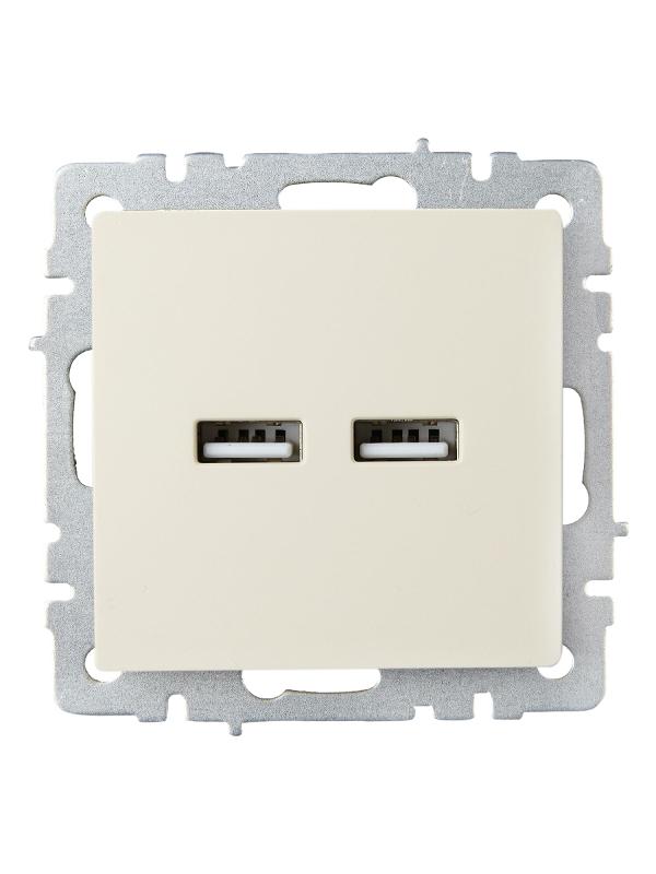 BRITE Розетка USB A+A 3,1А РЮ10-1-БрКр бежевый | BR-U21-D31-K10 | IEK — миниатюра 2
