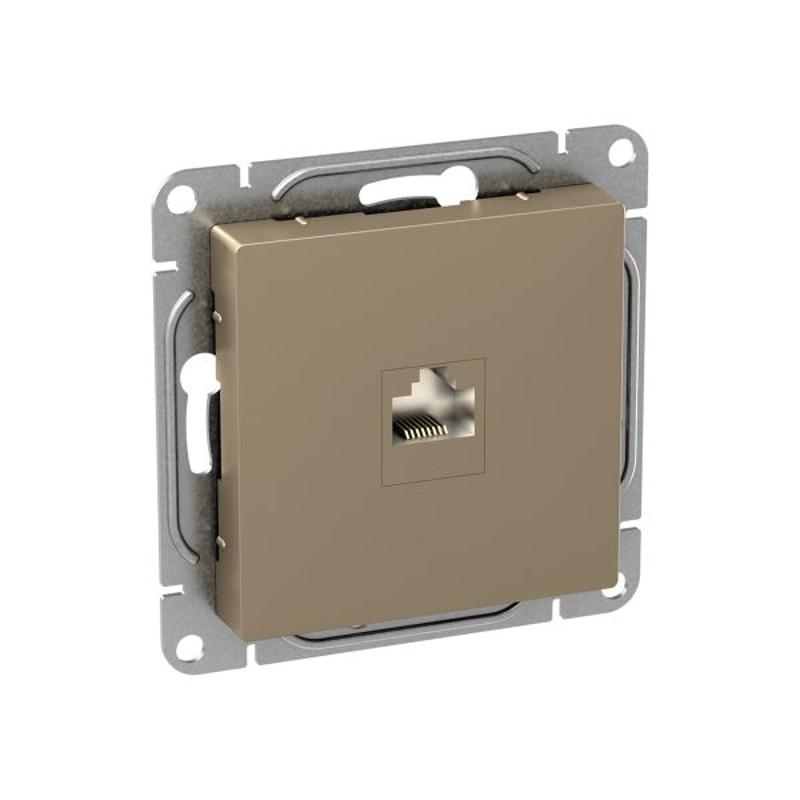 Механизм розетки RJ45 (cat5), шампань Эпика  |UP1-SOC-RJ45-5| EKF — миниатюра 4