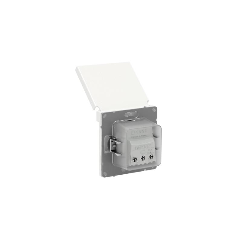 Розетка силовая, 2P+E, с з/ш, с крышкой, IP44, KANT, белая магнолия | 7000013 | DKC — миниатюра 7