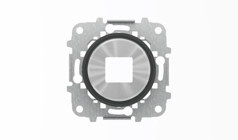 Накладка для механизмов зарядного устройства USB, арт.8185, серия SKY Moon, кольцо чёрное стекло|2CLA868500A1501| ABB — ABB