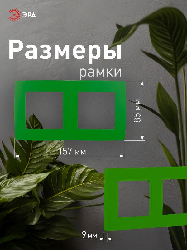 Рамка на 2 поста 12-5002-27  ,  зелёный  |Б0019401 | ЭРА — миниатюра 4