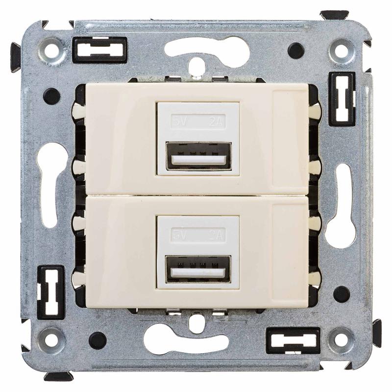 USB зарядное устройство в стену, "Avanti", "Ванильная дымка" | 4405543 | DKC — DKC (ДКС)