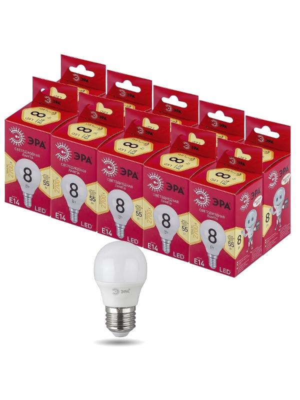 Лампа светодиодная RED LINE LED P45-8W-827-E14 R Е14 / E14 8 Вт шар теплый белый свет | Б0050697 | ЭРА — миниатюра 5