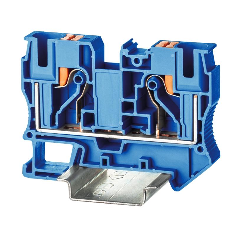 Клемма проходная, зажим push-in, 2 точки подключения, 10 кв.мм, синяя | VPR-10-BU | DKC — DKC (ДКС)