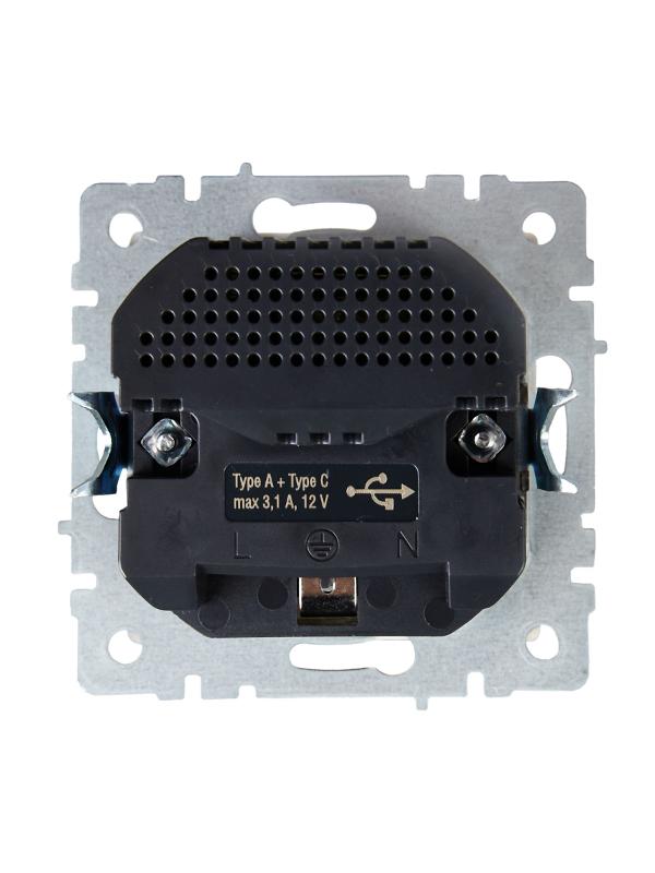 BRITE Розетка с заземлением со шторками 16А с USB A+C 18Вт РЮш11-1-БрКр бежевый | BR-R14-16-U22-018-K10 | IEK — миниатюра 4