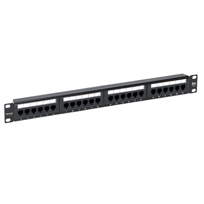 Патч-панель TERACOM PRO 19' Cat.5E 1U неэкранир. UTP 24 порта RJ-45 Dual IDC с органайзером | TRP-PPNL-5EUTP-C1U24 | EKF — EKF