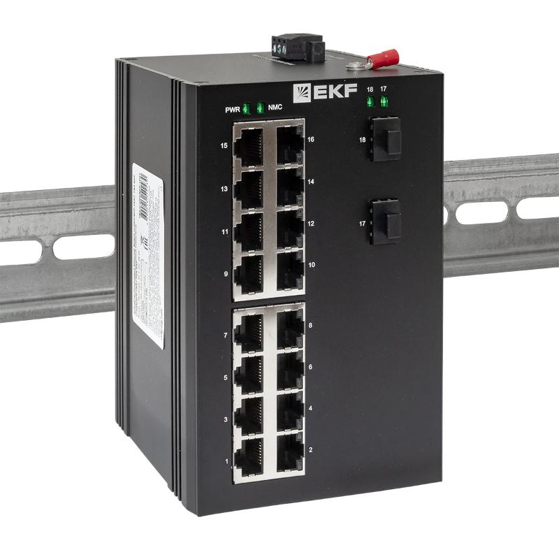 Промышленный неуправляемый коммутатор U-2GX/SFP-16GT, 2 порта 1000Base-X SFP, 16 портов 10/100/1000Base-T(X) RJ45, монтаж на динрейку TSX |TSX-U-2GX/S — миниатюра 2
