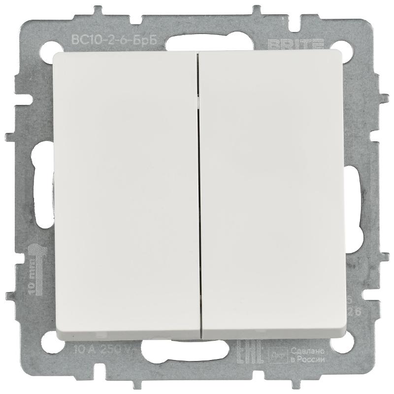 BRITE Выключ. 2-кл. прох. 10А ВС10-2-6-БрБ РФ бел.  | BR-V22-0-10-K011 | ИЭК — миниатюра 2
