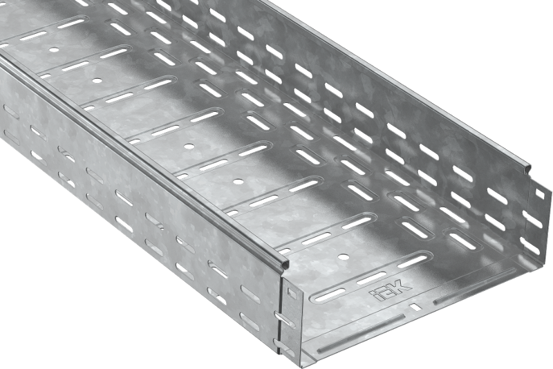 ESCA Лоток перфорированный 100х400х3000 HDZ | CLP10-100-400-3-M-HDZ | IEK - ( ротация на ES5-12-100-400-3-10-HDZ ) — миниатюра 2
