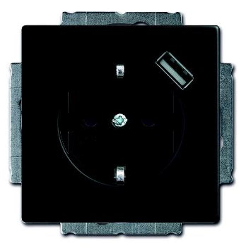 Розетка Schuko с устройством зарядным USB, 20 EUCBUSB-885-500, Future чёрный бархат, 16А, 700 мА, | 2011-0-6183  | 2CKA002011A6183 | ABB — ABB