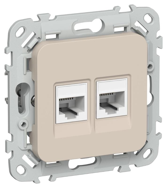 FLITE Розетка 2-ая компьютерная RJ45 кат.5Е UTP РК5е-2-0-ФлЛ льняной | FI-K22-1-K88 | IEK — IEK (ИЭК)