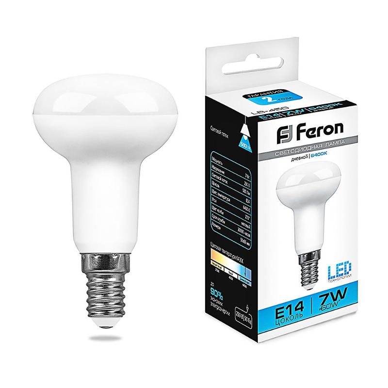 Лампа светодиодная рефлектор LB-450 (7W) 230V E14 6400K R50 | 25515 | FERON — фото 1 | Sento