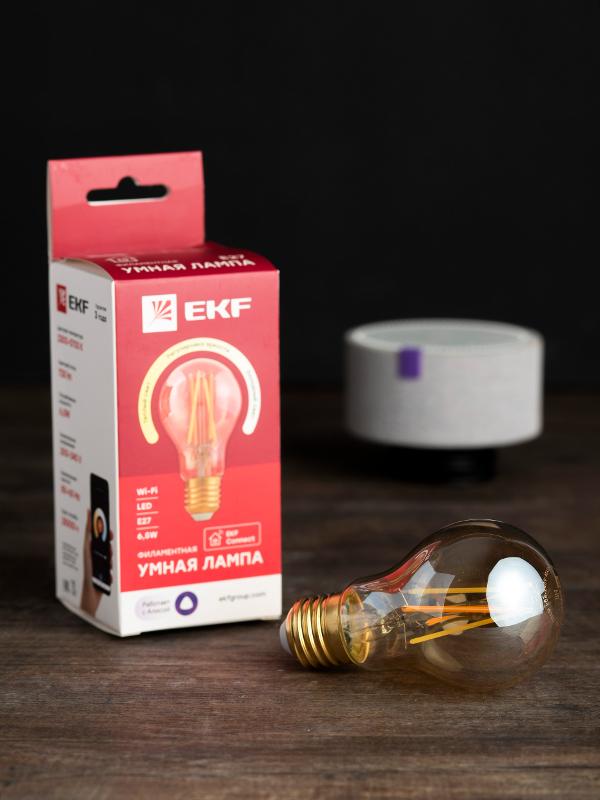 Умная филаментная лампа EKF Connect E27 Wi-Fi | slwf-e27-fil | EKF — миниатюра 3