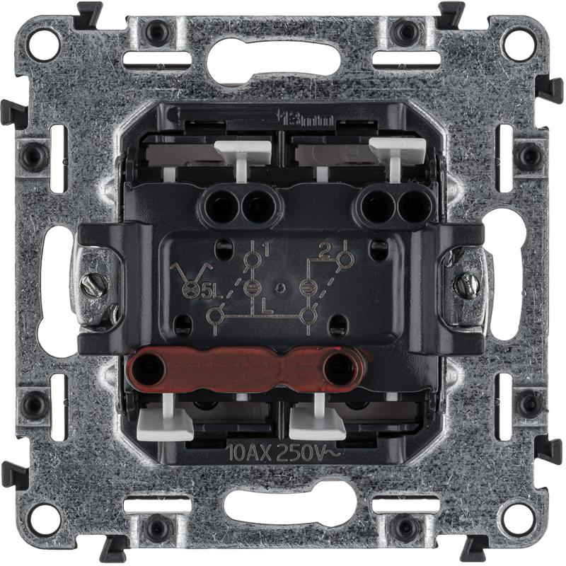 Valena LIFE DIY Белый Выключатель 2-клавишный с подсветкой 10А 250В — миниатюра 2