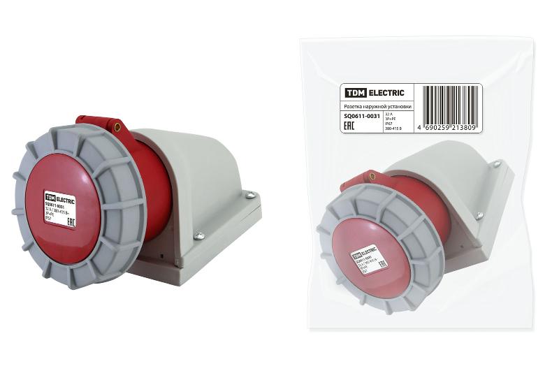 Розетка наружной установки IP67 32А 3Р+РЕ 380В | SQ0611-0031 | TDM — TDM ELECTRIC