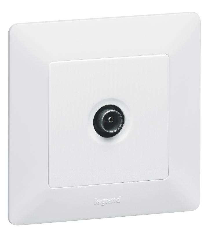 Valena LIFE DIY Белый Розетка TV проходная 1,5дБ/14дБ 0-2400 МГц. — миниатюра 2